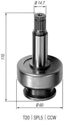 Roda-livre do motor de arranco ZN0887 ZEN