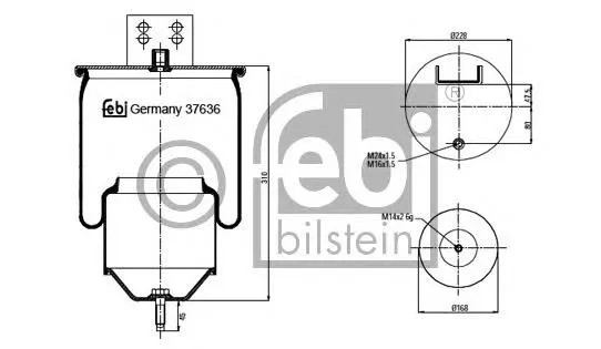 Coxim pneumático (suspensão de lâminas pneumática) do eixo W01M588474 Firestone