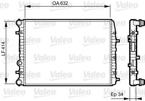 Radiador de esfriamento de motor 732864 VALEO