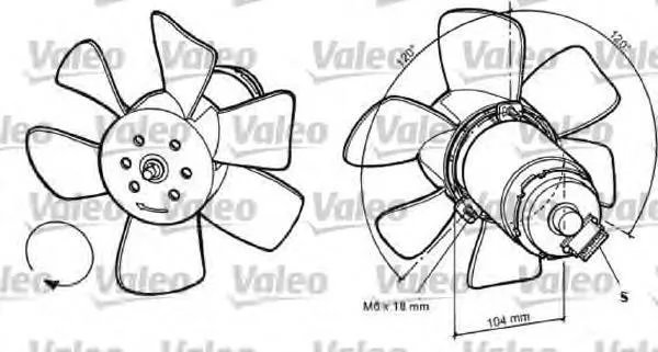 Ventilador elétrico de esfriamento montado (motor + roda de aletas) 698368 VALEO