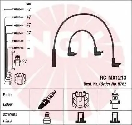 Fios de alta voltagem, kit 5782 NGK
