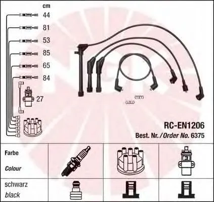 Fios de alta voltagem, kit 6375 NGK