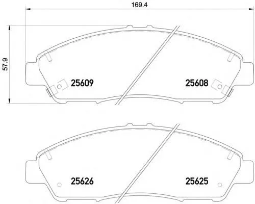Sapatas do freio dianteiras de disco 45022TZ5R01 Honda
