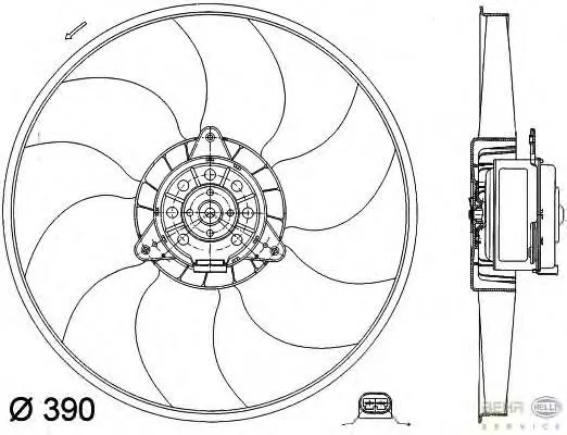 Ventilador elétrico de esfriamento montado (motor + roda de aletas) Renault Laguna I