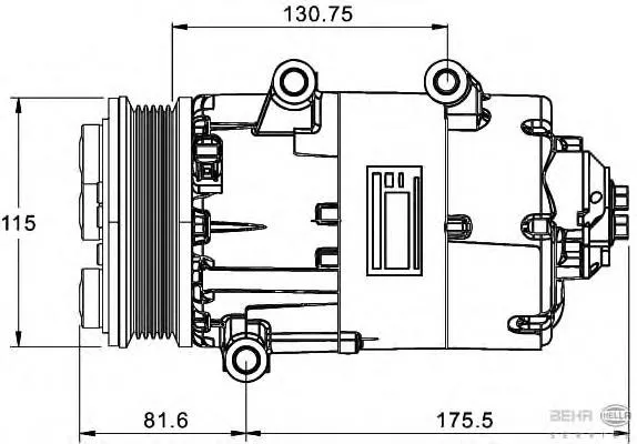 Compressor de aparelho de ar condicionado 8FK351334051 HELLA