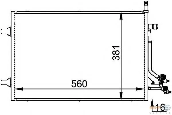 Radiador de aparelho de ar condicionado 8FC351318381 HELLA