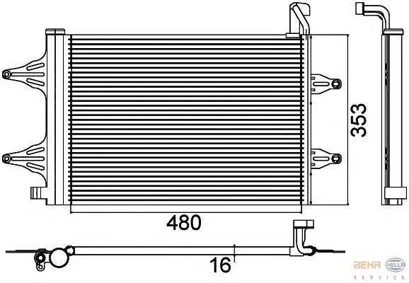 Radiador de aparelho de ar condicionado 8FC351301531 HELLA