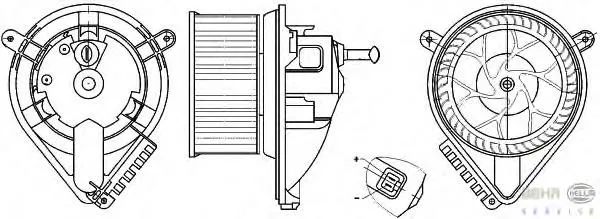 Motor de ventilador de forno (de aquecedor de salão) 8EW351304021 HELLA