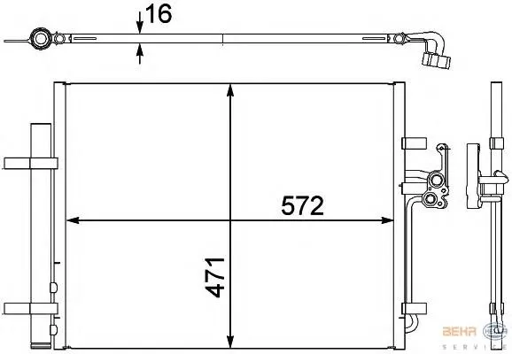 Radiador de aparelho de ar condicionado 8FC351303201 HELLA