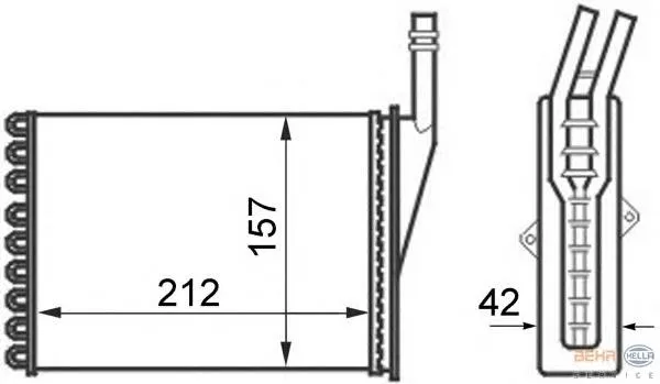 Radiador de forno (de aquecedor) 8FH351024361 HELLA
