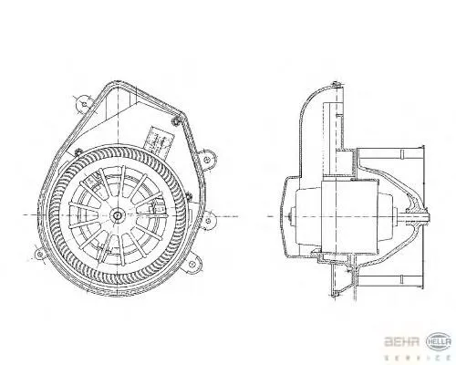 Motor de ventilador de forno (de aquecedor de salão) 8EW009159131 HELLA