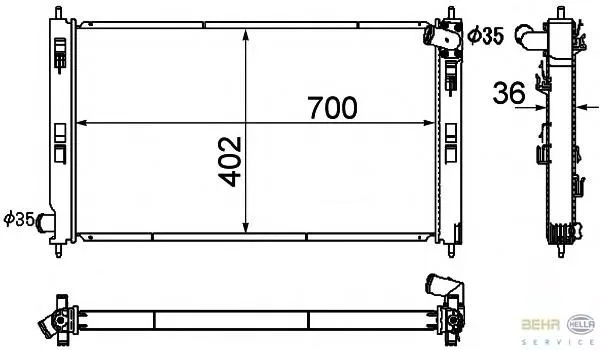 Radiador de esfriamento de motor TP1567359 Tempest
