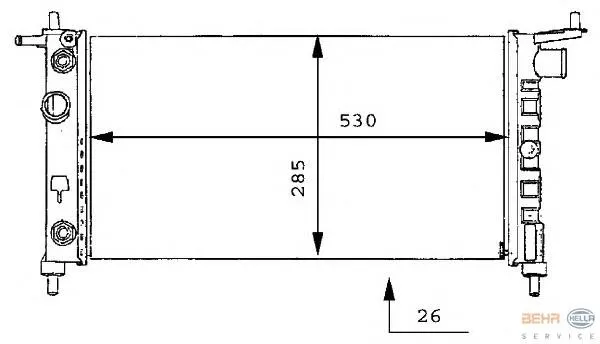 Radiador de esfriamento de motor 8MK376712011 HELLA