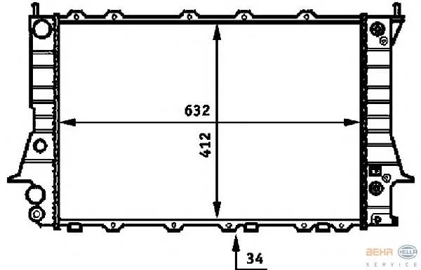 Radiador de esfriamento de motor 8MK376715081 HELLA