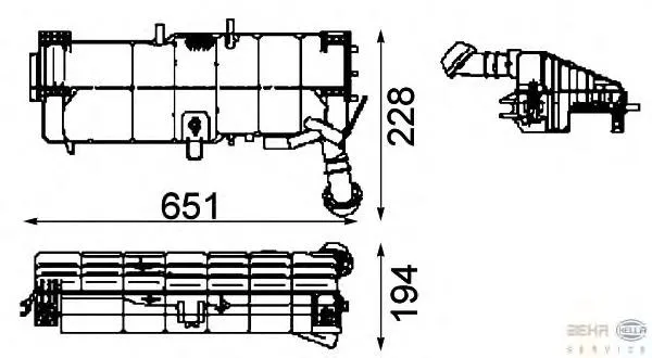 Tanque de expansão do sistema de esfriamento 8MA376705361 HELLA