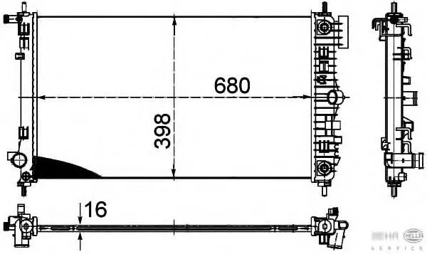 Radiador de esfriamento de motor 13241729 General Motors