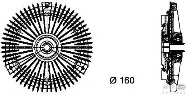 Acoplamento viscoso de ventilador de esfriamento 8MV376732251 HELLA