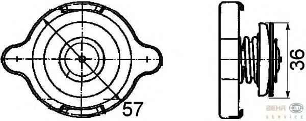 Tampa (tampão) do radiador 8MY376742061 HELLA