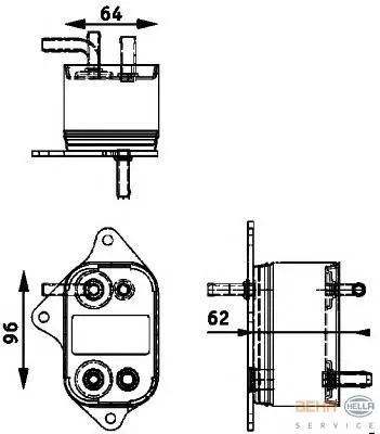 Trocador de calor de esfriamento de combustível 8MK376745011 HELLA