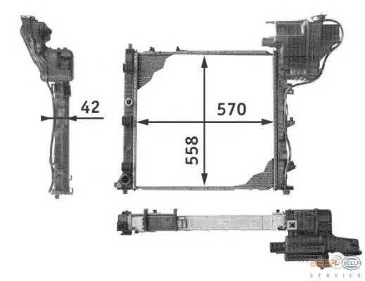 Radiador de esfriamento de motor 8MK376721651 HELLA