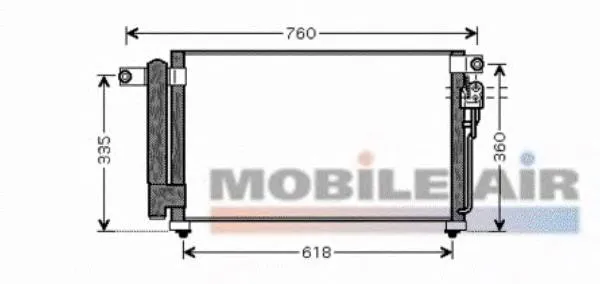 Radiador de aparelho de ar condicionado KIA Rio 2 JB