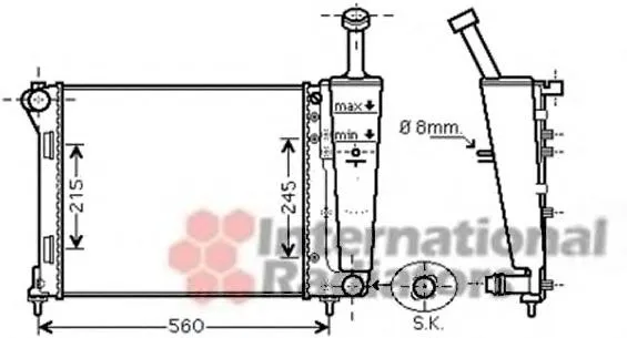 Radiador de esfriamento de motor Fiat 500 312