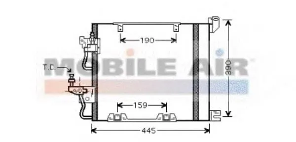 Radiador de aparelho de ar condicionado Opel Astra L35