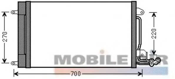 Radiador de aparelho de ar condicionado Skoda Fabia 2 5J2, 542, 572, 582