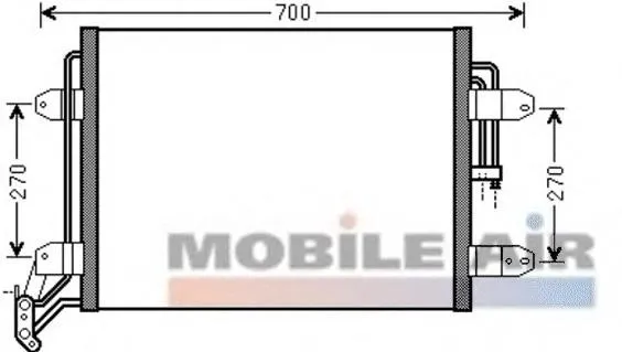 Radiador de aparelho de ar condicionado Volkswagen Tiguan 1 5N1, 5N2