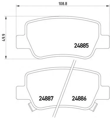 Sapatas do freio traseiras de disco Toyota Avensis 3 T27