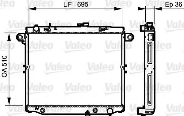 Radiador de esfriamento de motor 734190 VALEO