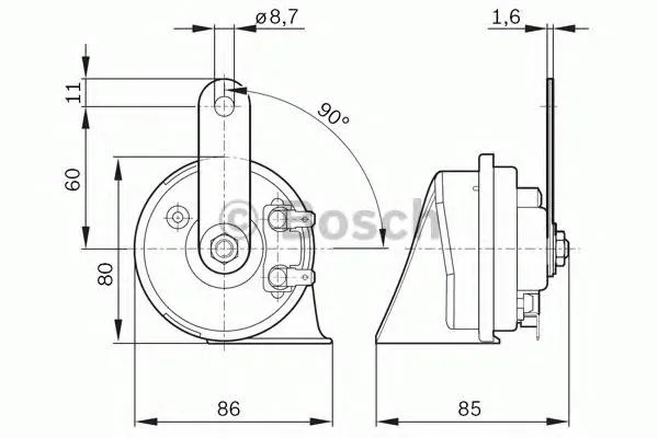 Sinal sonoro (cláxon) 9320335007 Bosch