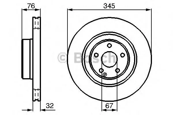 Disco do freio dianteiro 0986478964 Bosch