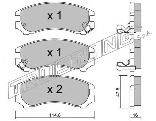 Sapatas do freio dianteiras de disco 2391 Trusting