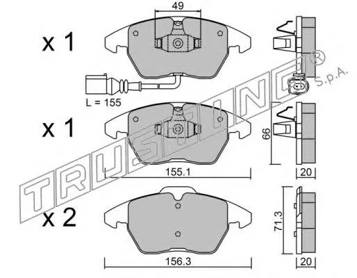 Sapatas do freio dianteiras de disco Volkswagen Golf 6 5K1