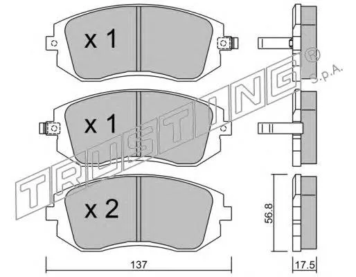 Sapatas do freio dianteiras de disco Subaru Forester 4 S13, SJ