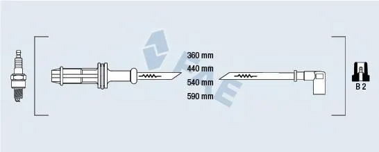 Fios de alta voltagem, kit Peugeot 205 2 20A, C