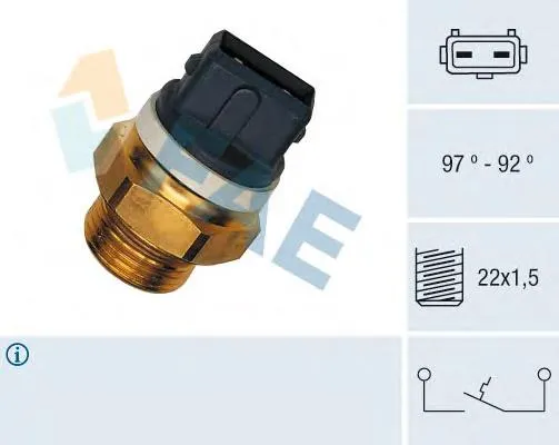 Sensor de temperatura do fluido de esfriamento (de ativação de ventilador do radiador) Citroen Xsara N1
