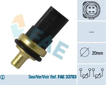 Sensor de temperatura do fluido de esfriamento Volkswagen Transporter 70B, 70C, 7DB, 7DK, 70J, 70K, 7DC, 7DJ
