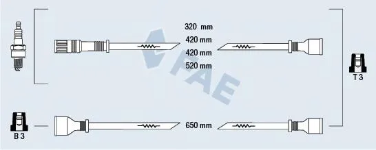 Fios de alta voltagem, kit 83580 FAE