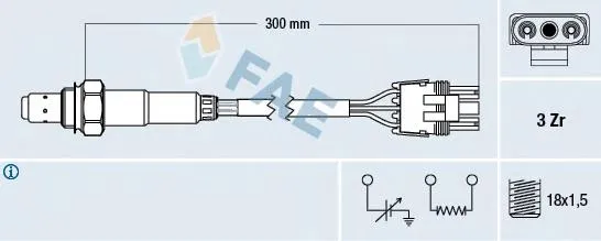 Sonda lambda, sensor de oxigênio Renault Clio 1 BC57, 5357