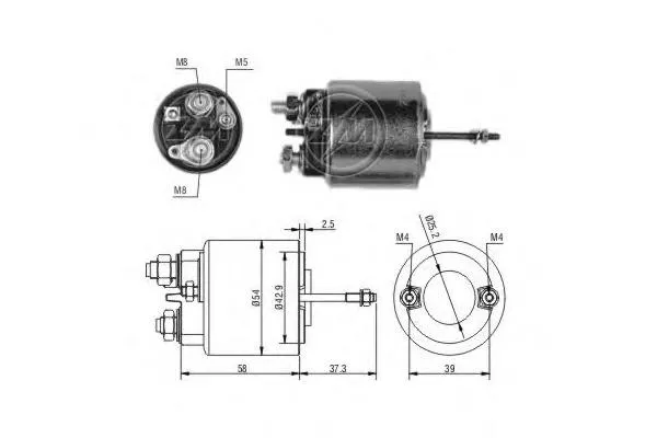 Relê retrator do motor de arranco 859618 Volvo