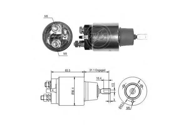 Relê retrator do motor de arranco 9330331006 Bosch