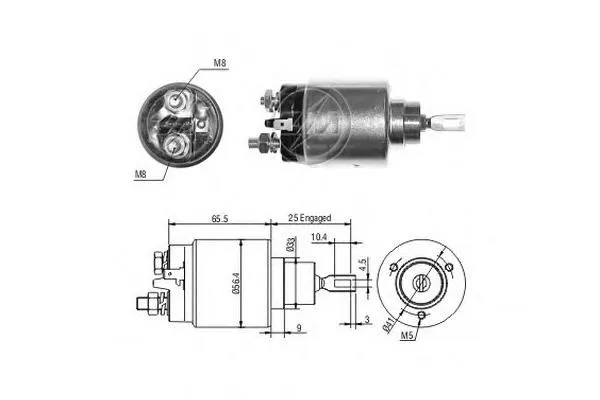 Relê retrator do motor de arranco 0331303095 Bosch