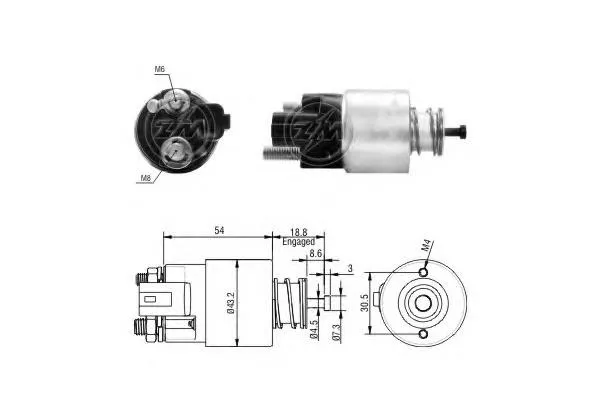 Relê retrator do motor de arranco F032334128 Cargo