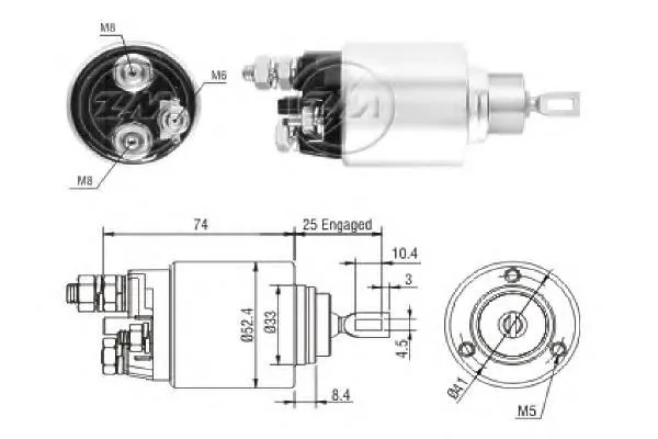 Relê retrator do motor de arranco 81014747 Power MAX