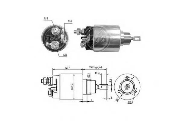 Relê retrator do motor de arranco AME0052 Magneti Marelli