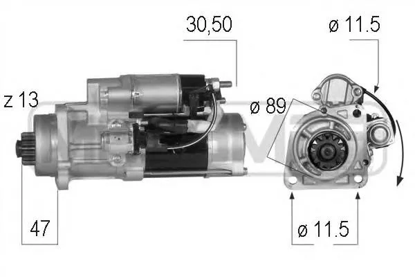 Motor de arranco M9T66171 Mitsubishi