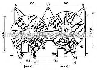 Difusor do radiador de esfriamento, montado com motor e roda de aletas LE750 Beru