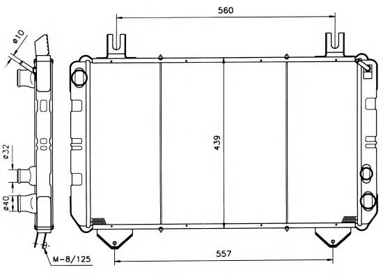 Radiador de esfriamento de motor Ford Transit III